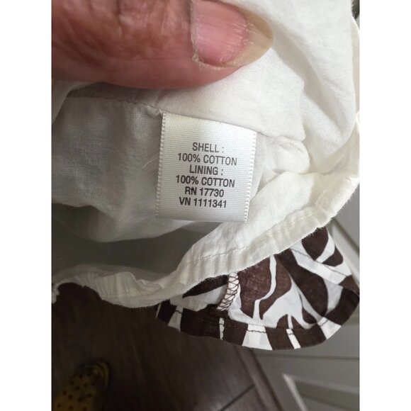 Merona Brown & White Coffee Print Sleeveless Sundress With Adjustable Tie Straps - Picture 8 of 8